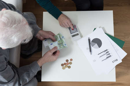 View from the top of marriage solving their financial problemの写真素材