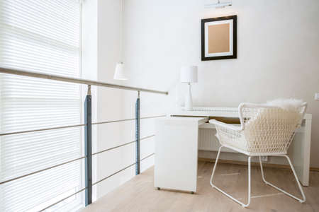 Working area in modern apartmentの写真素材