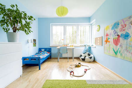 Cute stylish designed interior of small children roomの写真素材