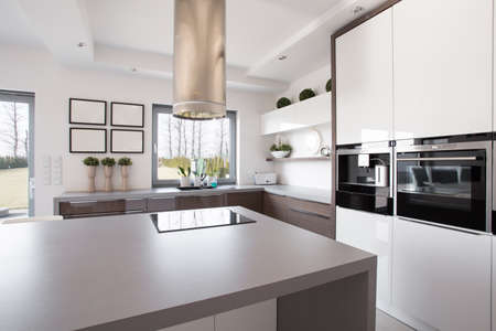 Bright beauty kitchen interior in modern designの写真素材