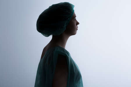 Photo of young woman's soul after deathの写真素材