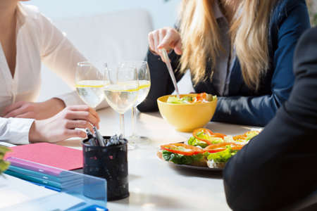 Young businesspeople during their break in office