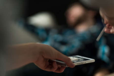 Horizontal view of drugs on the partyの写真素材