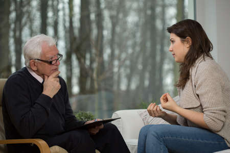 Young women uses individual psychological counselingの写真素材