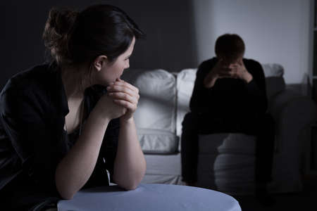 Image of young abandoned woman with schizophrenia