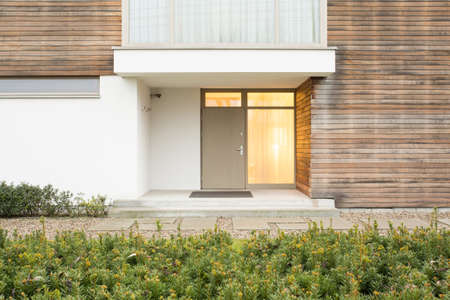 Photo of front door in up-to-date residenceの写真素材