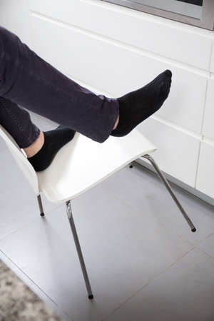Danger accident in the kitchen at homeの写真素材