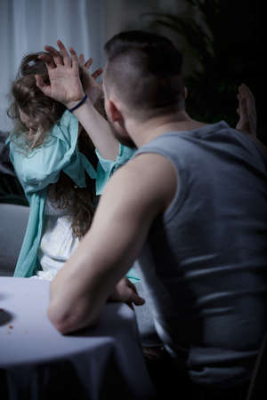 Picture presenting intimate partner violence in marriageの写真素材