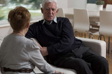 Elder couple facing up to the problematic issue