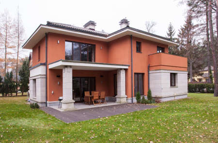 Front of modern detached house for sale Front of modern detached house for sale