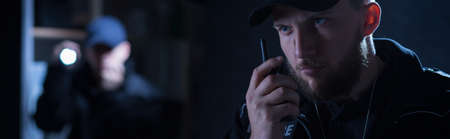 Officer is calling for a back up on shortwave radio