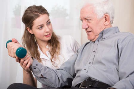 Elder man returning to good state of health Elder man returning to good state of health