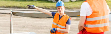 Outdoor labourers working on a construction site