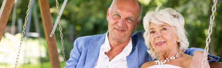 Senior married couple is very happy together