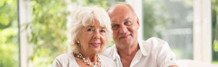 Elder couple is spending time together