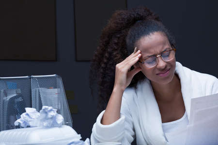 Despair student learning to exam at night