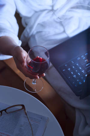 Problems of contemporary women who are lonely and overuse alcoholの写真素材