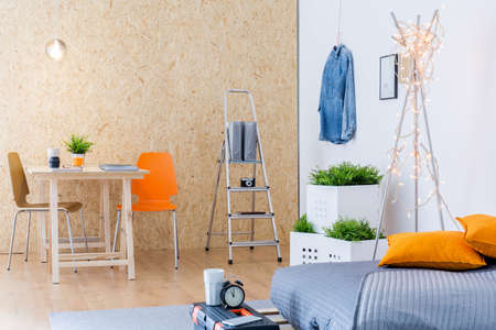 Photo of cosy modern workplace for home creative businessの写真素材