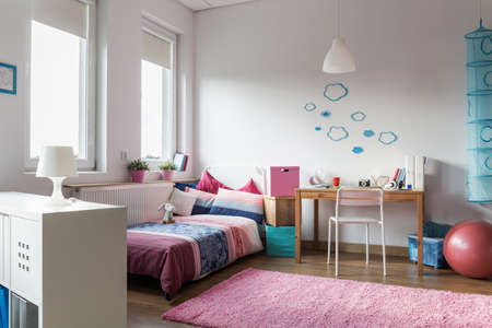 Modern and homely room for teenage girlの写真素材