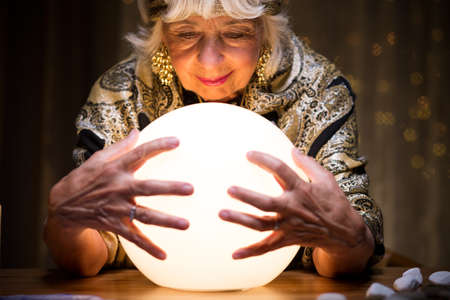 Magic crystal ball is a gadget of fortune tellerの写真素材