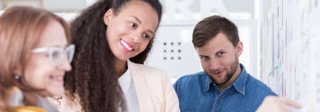 Positive relationship at work between boss and employees
