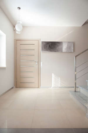 Picture of white spacious corridor in stylish villa