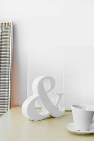Picture of trendy white decoration in aerodynamic shapeの写真素材