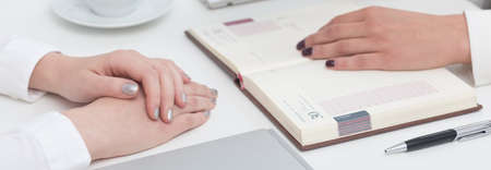 Panorama of businesswomen working together in corporation