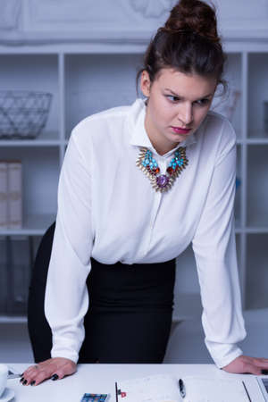 Photo of confident and attractive female working in corporationの写真素材