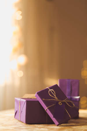 Stack of presents for Christmas or birthday