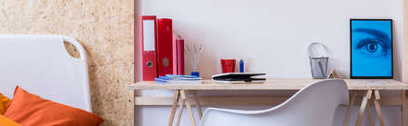 Chair and desk in modern and stylish room
