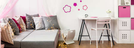 Stylish and pretty room for a girlの写真素材