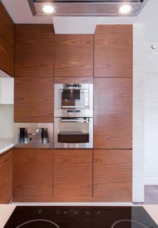 Modern kitchen equipment in elegant stylish designの写真素材