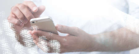 Young man is texting to someone special