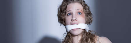 Panorama of kidnapped female human trafficking