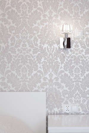 Shining silver wallpaper in modern exclusive interior