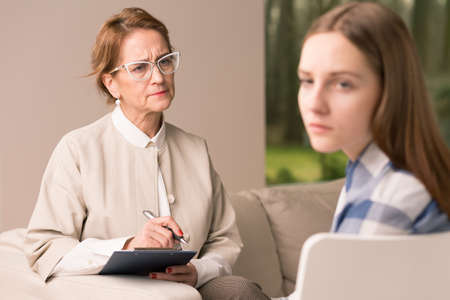 Sad teenage girl with problems in adolescence ageの写真素材