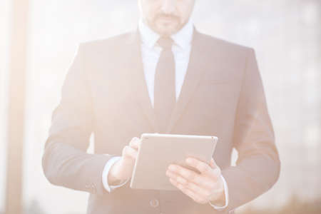 Picture of professional male manager with new tabletの写真素材
