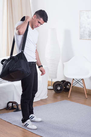 Image of casual fitness man before trainingの写真素材