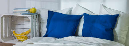 Bed and furnitures for people who love ecologyの写真素材