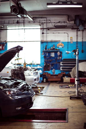 Image of professional fully equiped service stationの写真素材