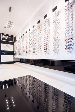 Optician's shop with wide selections of modern spectacles