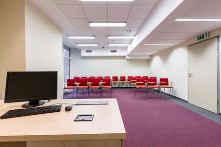 Shot of a modern empty spacious classroom