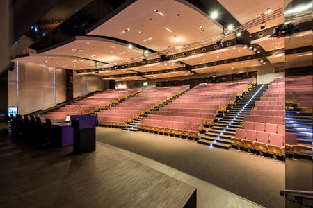 Shot of a spacious empty lecture hall
