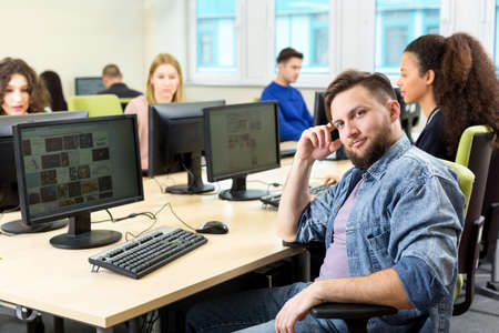 Shot of students during the information technology class