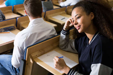Shot of a student taking an examの写真素材