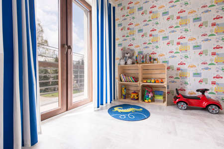 Shot of a modern spacious room for a little boyのeditorial素材