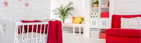 Living room with special areas for baby and for parents to rest