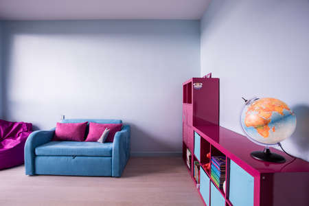 Image of colorful pink and blue child roomの写真素材