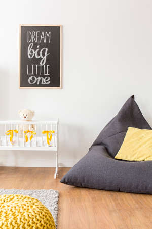 Cropped picture of a bright modern nursery roomの写真素材